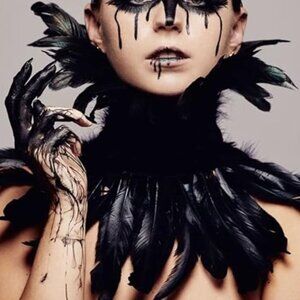 Gothic Victorian Natural Feather Choker